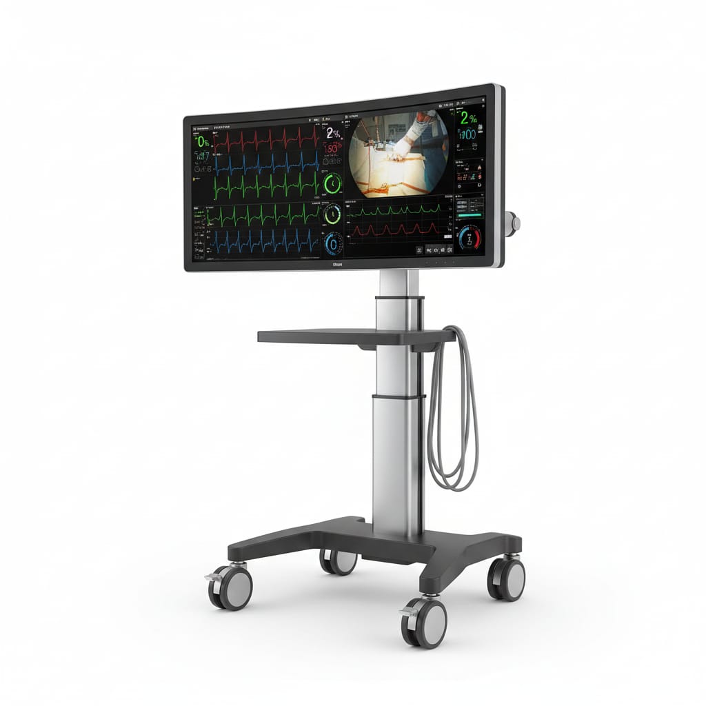 High-resolution display with real-time patient monitoring capabilities